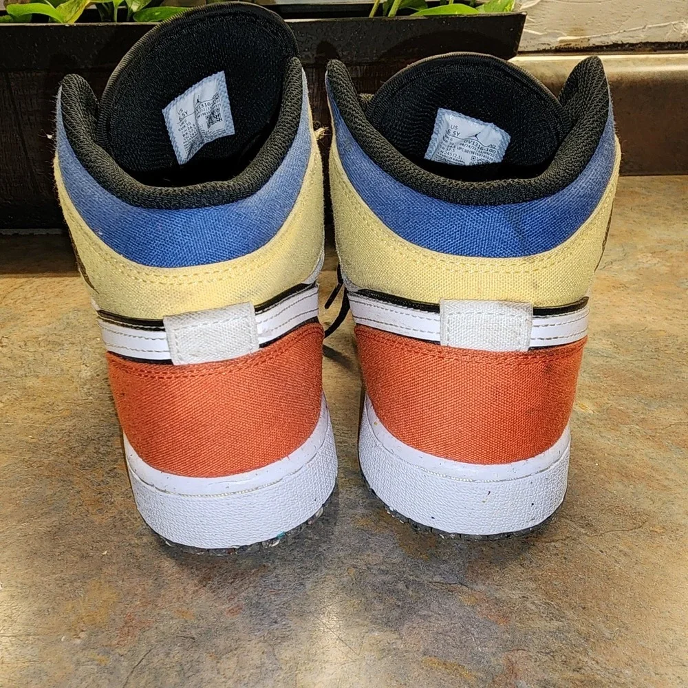 Nike Boys Air Jordan 1 DV1316-100 Multicolored Basketball Shoes Sneaker Size 6Y